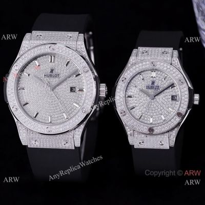 Swiss Quality Bust Down Hublot Classic Fusion Couple Watches Stainless Steel case-Best Hublot Watches Replica